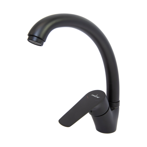 Смеситель для кухни 35k MIXLINE МЛ14-031(ML14-031BL)выс.излив б/отв бок.п/гайку ЧЕРНЫЙ(без подводки)
