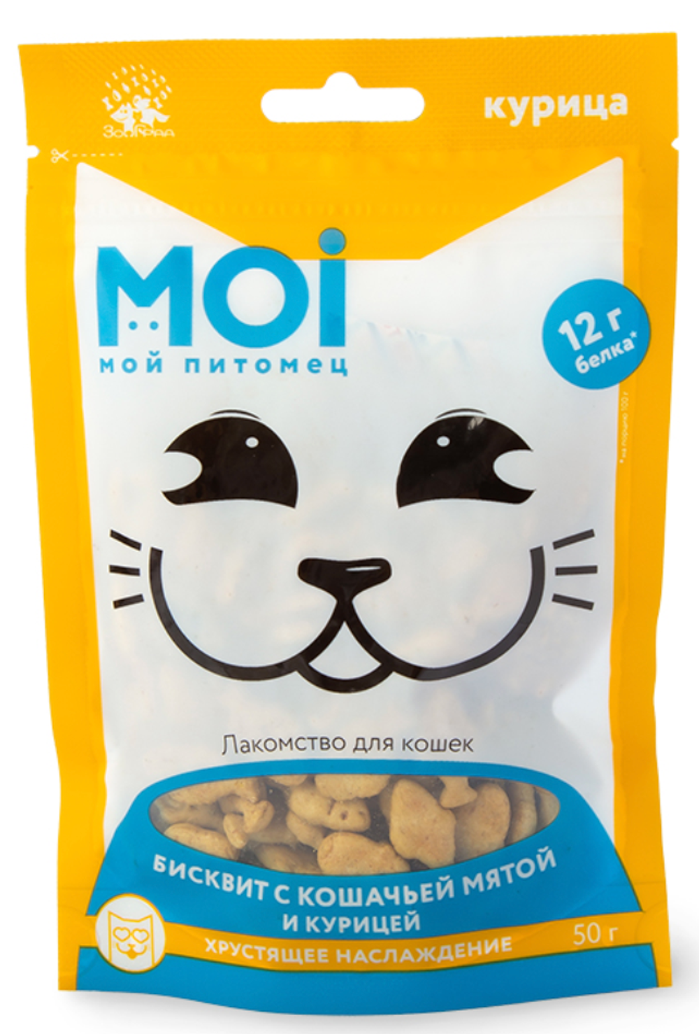 Moi для кошек бисквит с кошачьей мятой и курицей 50г