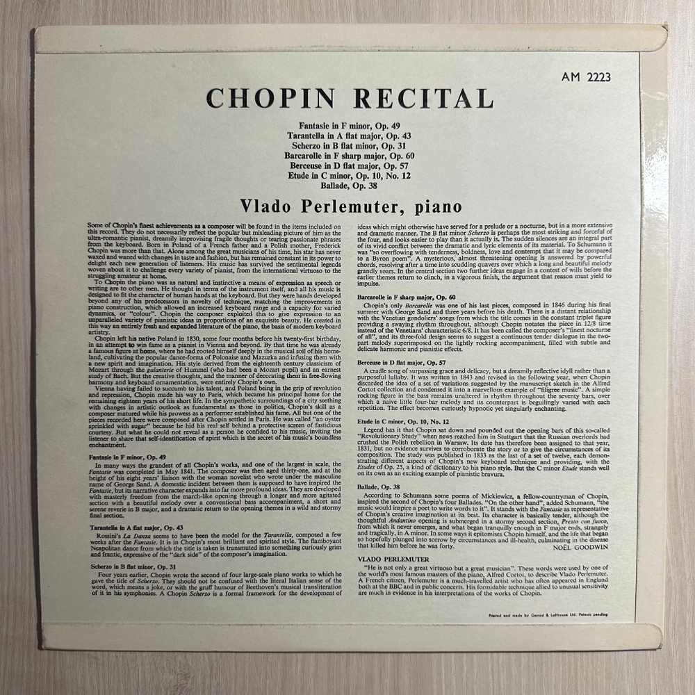 Шопен - Рецитал (Англия 1962г.)