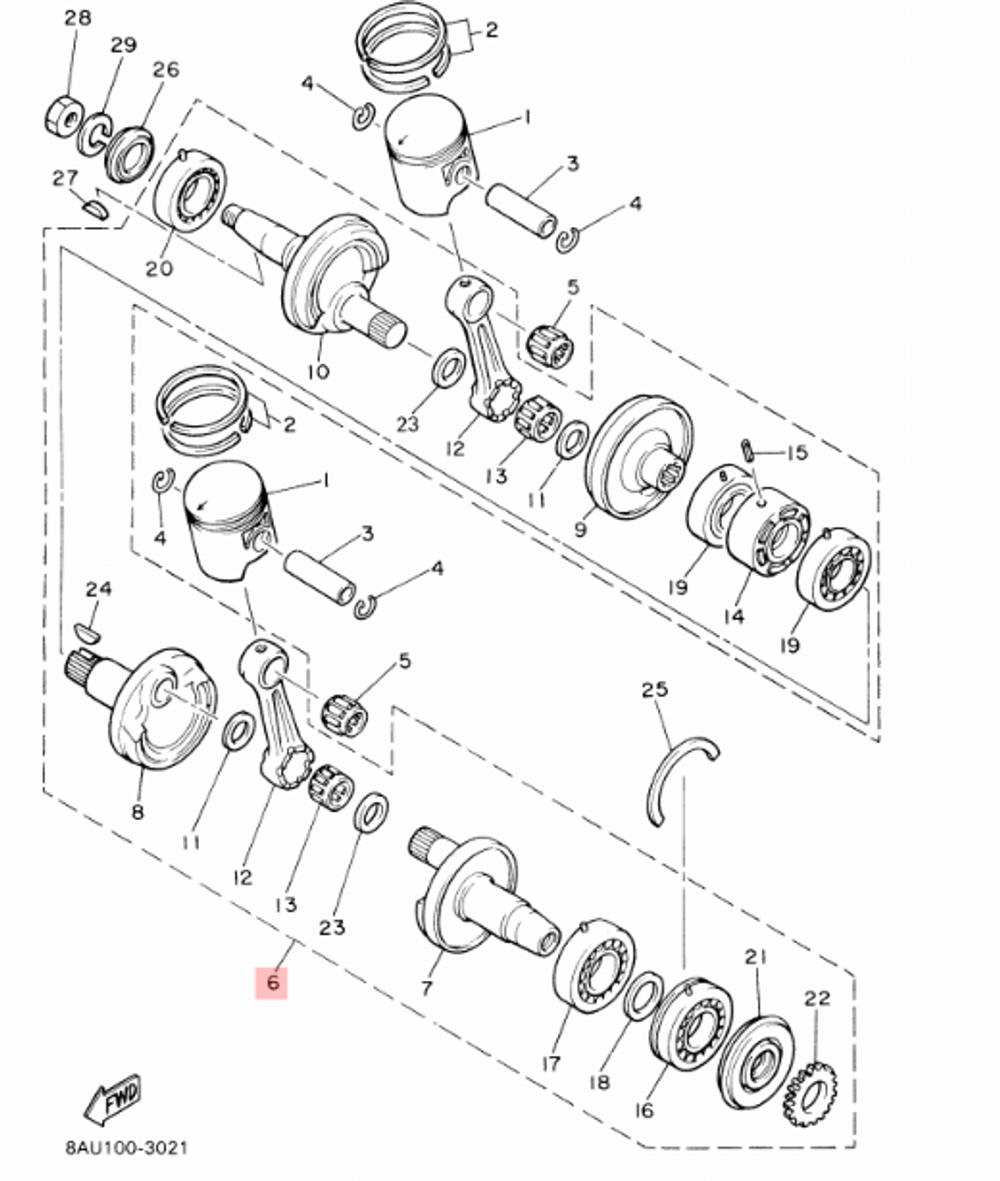 Коленчатый вал Yamaha VK540 8AT114000100