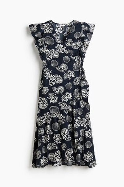 Платье с запахом и принтом - H&M