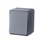 ATLASDESIGN PROFI IP54 О/У 1-клавишный ВЫКЛЮЧАТЕЛЬ, сх.1, 10АХ, АНТРАЦИТ