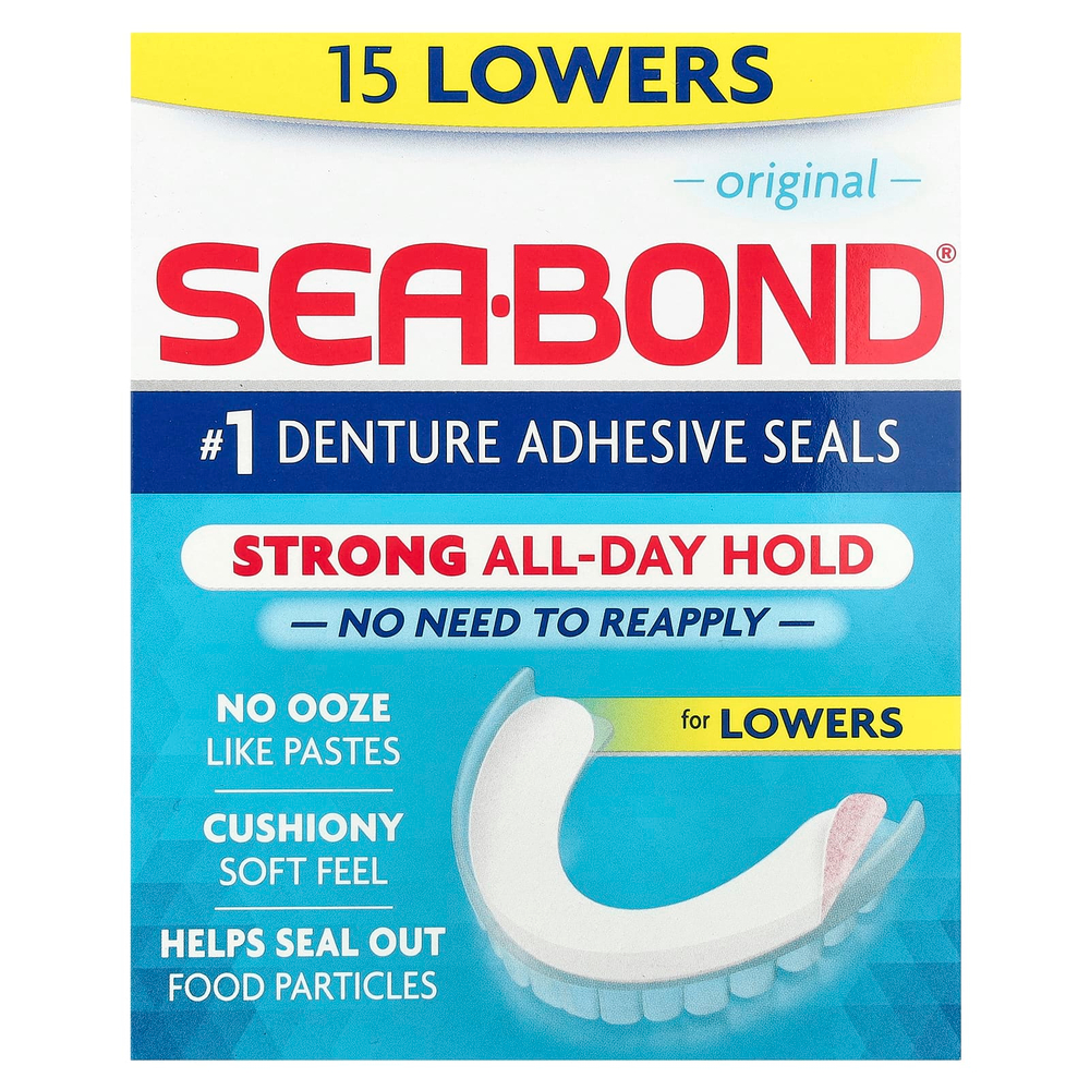 SeaBond, Адгезивные пломбы для протезов, оригинальные, 15 шт.