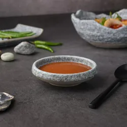 Соусник 70 мл d 9,2 см h2,5 см круглый фарфор Stone Untouched Taiga P.L. Proff Cuisine [1]