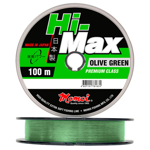 Леска Hi-Max Olive Green 0,18 мм., 3,5 кг, 100 м, оливковая