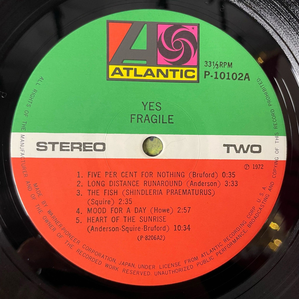 Винтажная виниловая пластинка LP Yes Fragile (Japan 1976) (Obi) Roundabout
