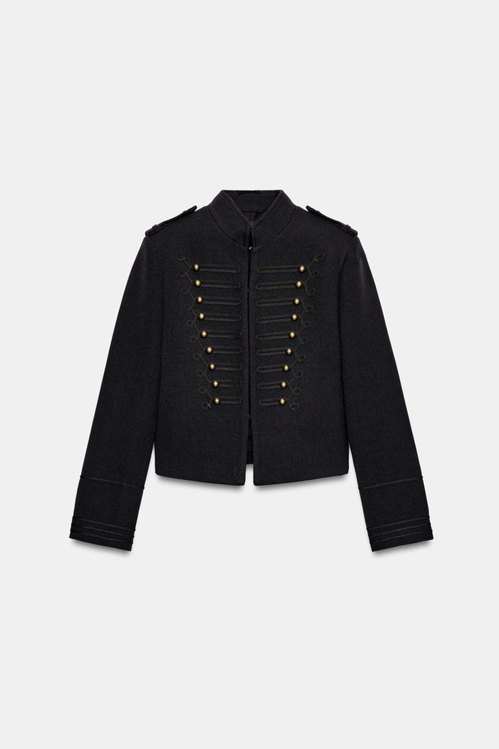 ZARA КОРОТКАЯ КУРТКА С ДЕКОРАТИВНЫМИ ЗАСТЁЖКАМИ, МОРСКОЙ СИНИЙ