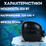 Компрессор холодильный NL8.4MF MBP 818 Вт R134a