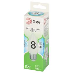 Лампа светодиодная ЭРА GREEN LINE LED B35-8W-840-E27 GL 8Вт свеча яркий белый свет E27 | Лампы cветодиодные Свеча (B/C)