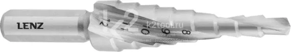 Ступенчатое сверло Ø 4-12 мм, LENZ, арт. LZSD-0412