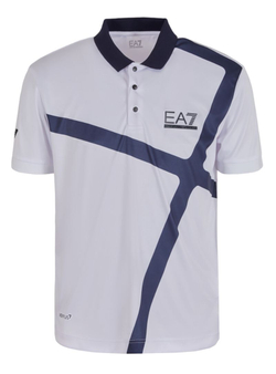 Мужское теннисное поло EA7 Man Jersey Polo Shirt - white