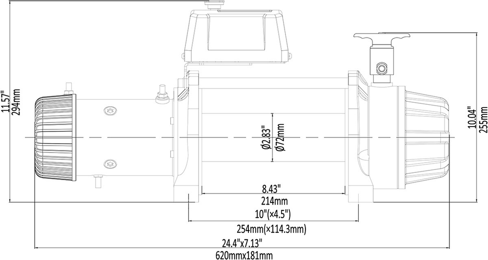 Лебёдка автомобильная электрическая 24V Runva 9500 lbs 4350 кг MAX влагозащищенная, комбинированный роспуск, синтетический трос