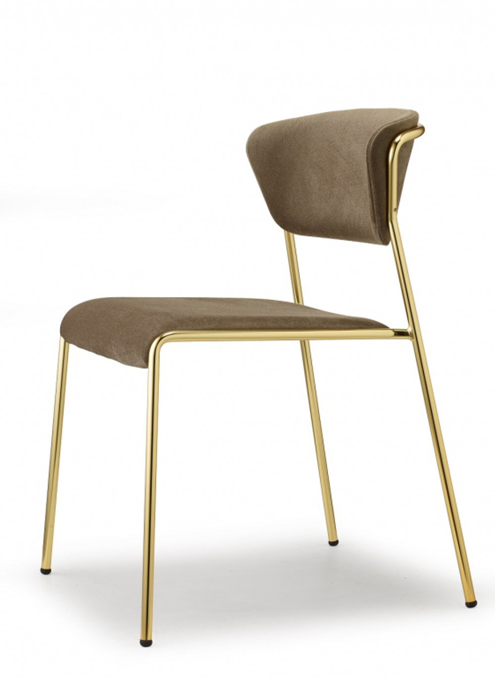 Стул с обивкой Scab Design Lisa, сатинированная латунь, коричневый