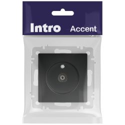 Розетка Intro Accent 6-301-05 TV одиночная, IP20, СУ, антрацит | Intro