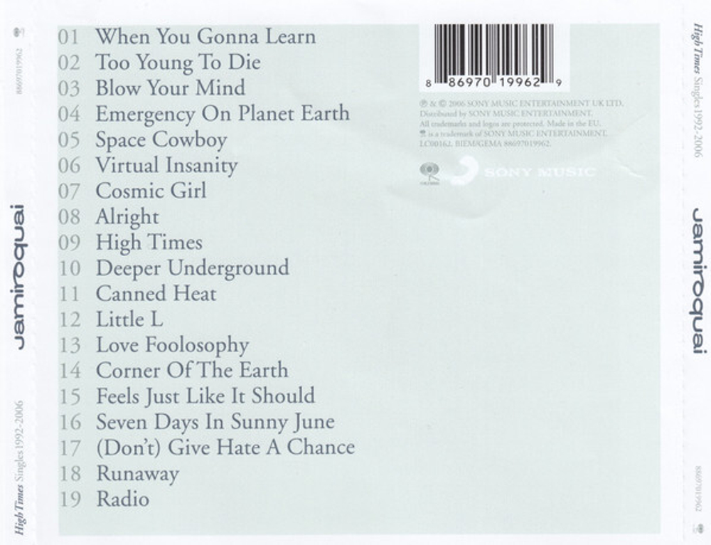 CD Jamiroquai - High Times (Singles 1992-2006) (Европа 2006г.)
