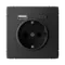 Розетка с USB A+C с заземлением и защитными шторками Systeme Electric ArtGallery Базальт GAL001432