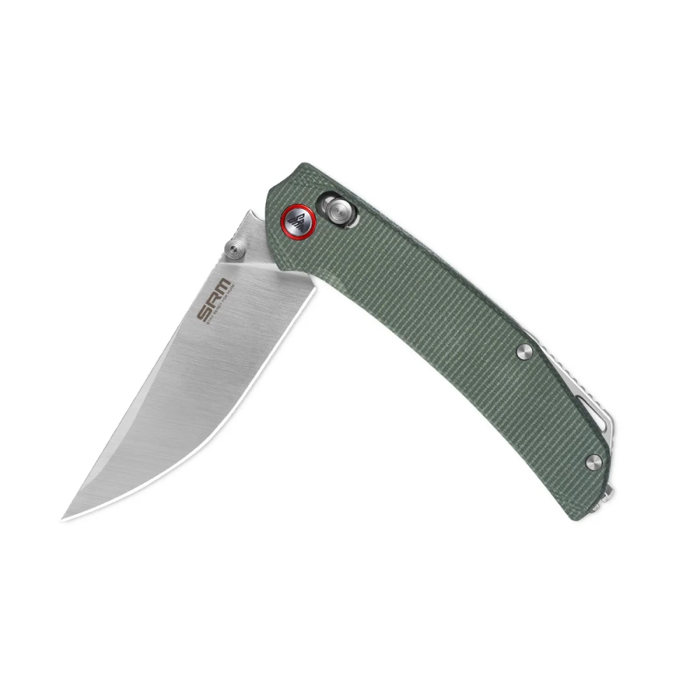 Нож складной SRM 411L-MG Asika Satin (14C28N, Green Micarta)