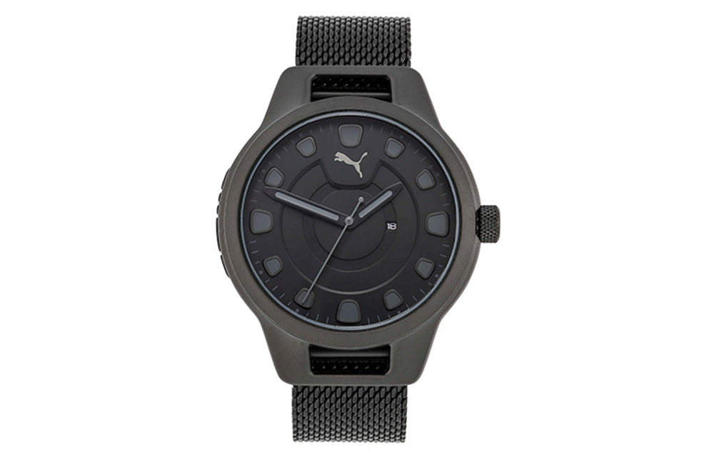 PUMA Reset Series PUMA Wrist Watch Quartz Movement Stainless Steel Strap 43mm Black Dial Men"s Watches P5007 GREY