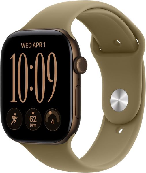 Умные часы Apple Watch Series 12 46 мм Dark Bronze Aluminum Case with Sport Band (S/M) Оливковый | Olive