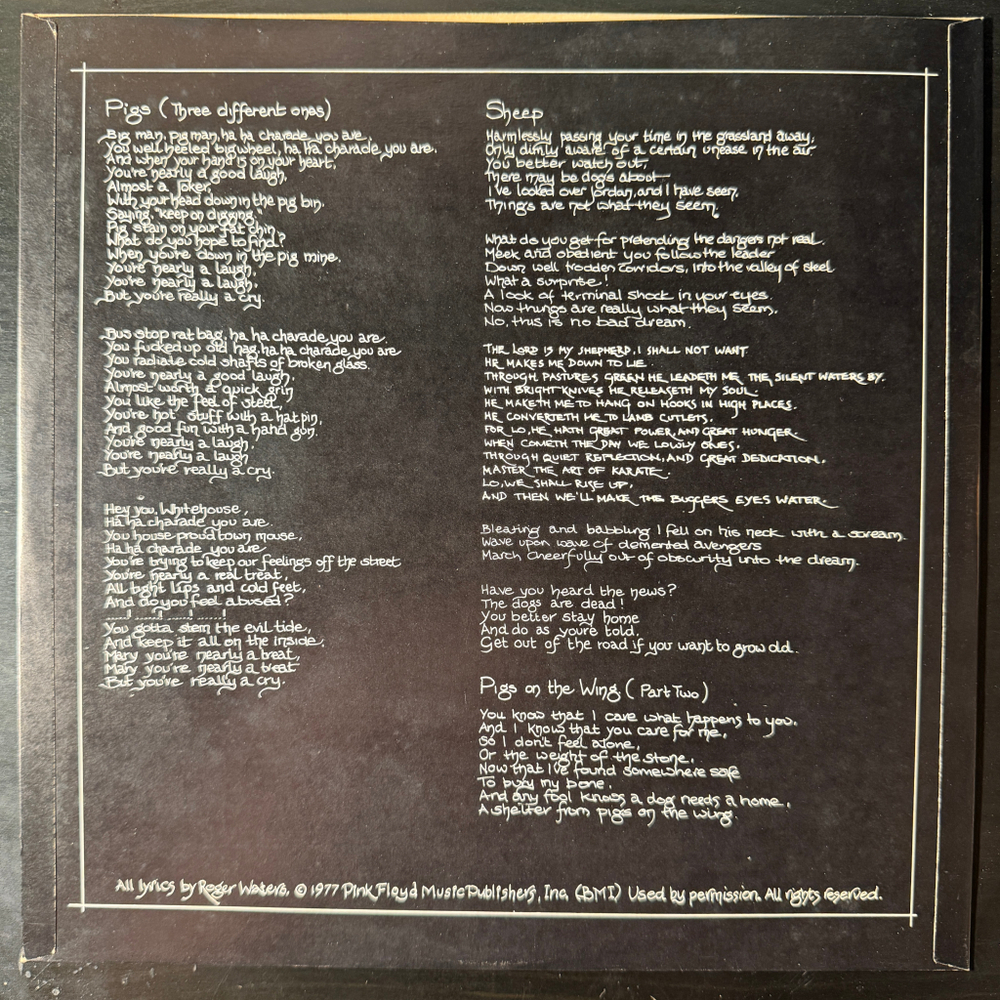 Pink Floyd - Animals (Япония 1977г.) Т