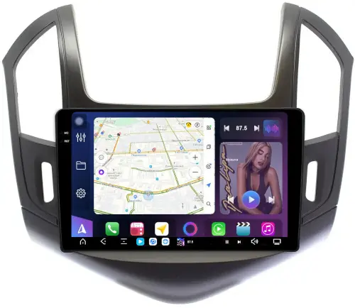 Магнитола для Chevrolet Cruze 1 2012-2015 (рамка черная) - FarCar S500-TS20 монитор 9.5" 2K QLED на Android 14, Быстрейшая, CarPlay, 4G SIM-слот