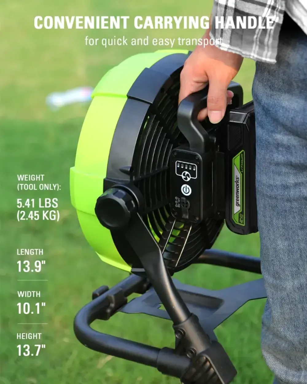 Вентилятор с гибридным питанием Greenworks G24FAN (без АКБ и ЗУ) 3503407