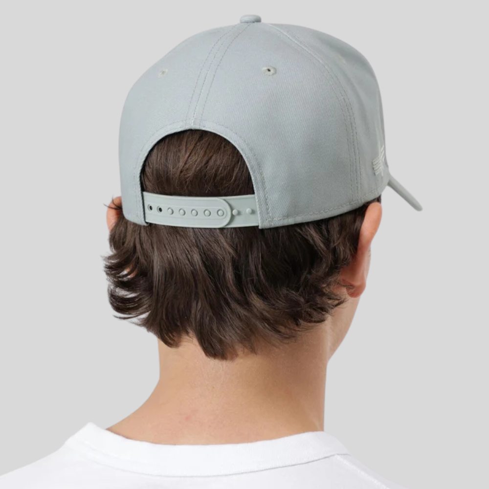 Бейсболка Alpha Industries AI X New Era 940 Script Hat Mist (Серо-голубая)