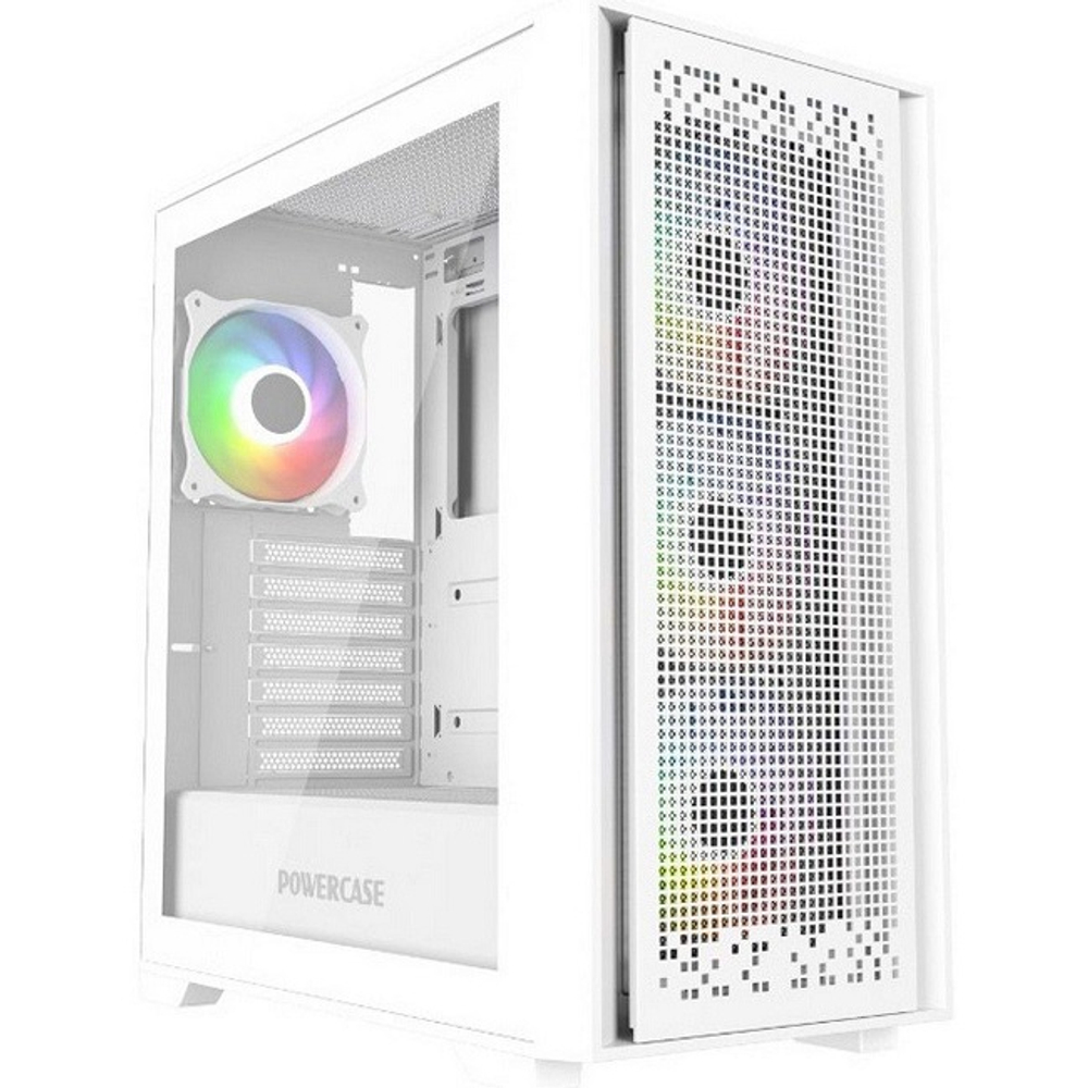 Корпус Midi-Tower Powercase ByteFlow TG, ARGB, White (CBFW-A4)