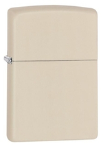 Легендарная классическая американская бензиновая широкая зажигалка ZIPPO Classic Cream Matte™ кремовая матовая из латуни и стали ZP-216