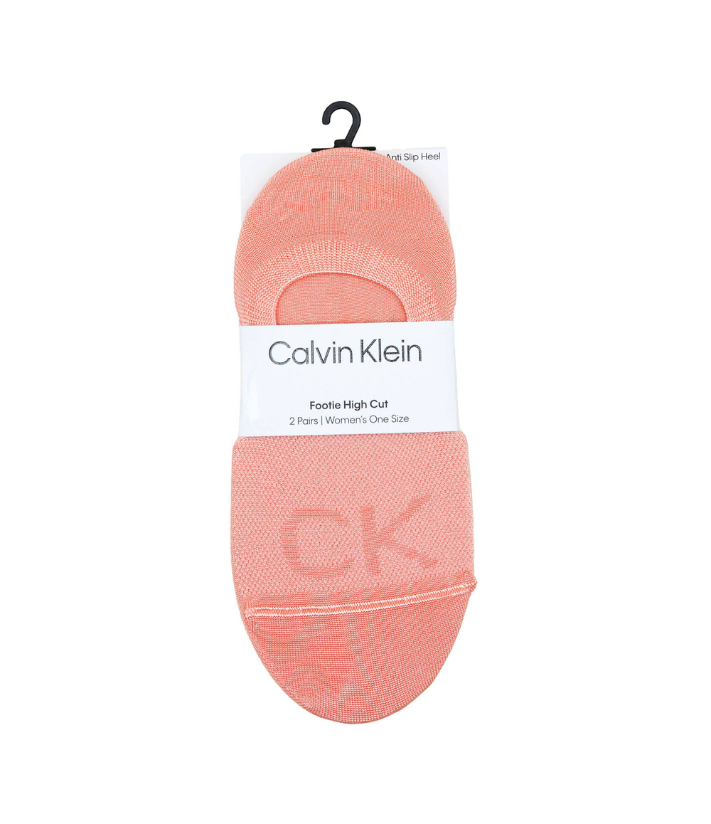 Носки/носки-следы 2 пары Calvin Klein - персиковый(701226654)