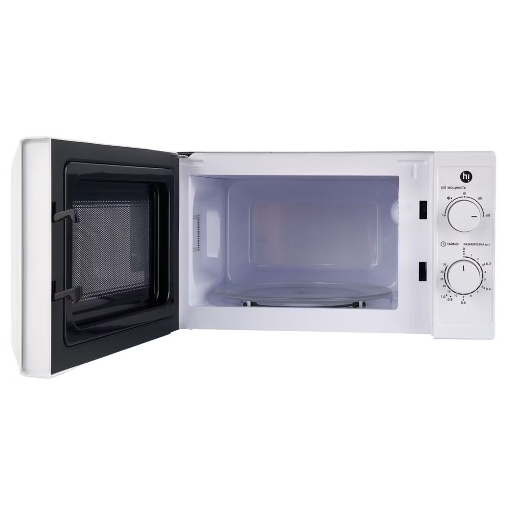 Микроволновая печь Hi M020W05, 20 л, 700 Вт, авто программы, поворотное упр, таймер, белая