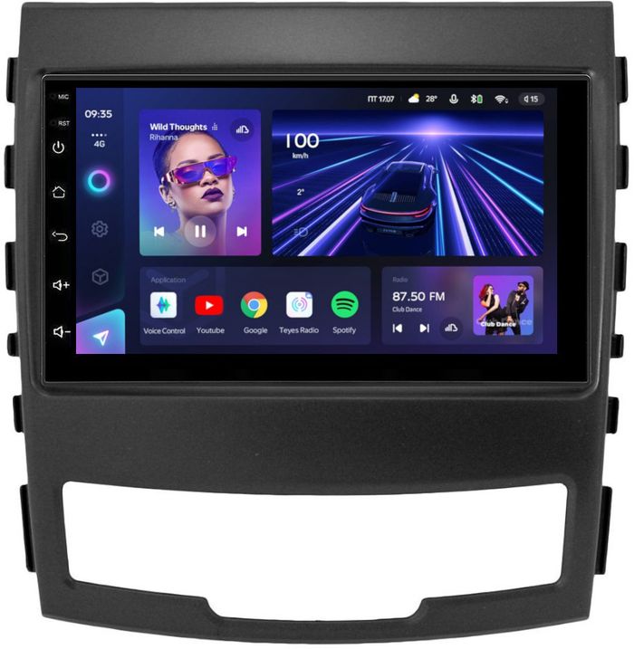 Магнитола для SsangYong Actyon II 2011-2013 - Teyes CC3 дисплей 7" QLED на Android 10, Быстрая, CarPlay, 4G SIM-слот