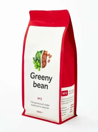 Кофе в зернах Greeny bean №2, 1000 г
