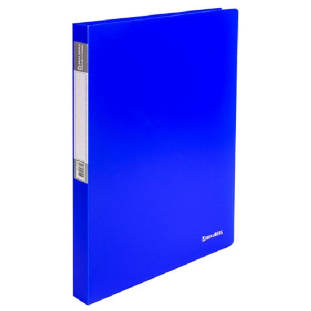 Папка на 2-х кольцах, 25мм, Brauberg Neon, 700мкм, внутренний карман, синяя