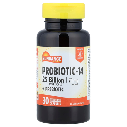 Sundance Vitamins, Probiotic-14, 30 вегетарианских капсул