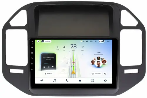 Магнитола для Mitsubishi Pajero 3, Montero 3 1999-2006 (рамка черная) - Teyes CC4L-DTS монитор 9" IPS, Android 14, Быстрая, Snapdragon 662, CarPlay, 4G SIM-слот