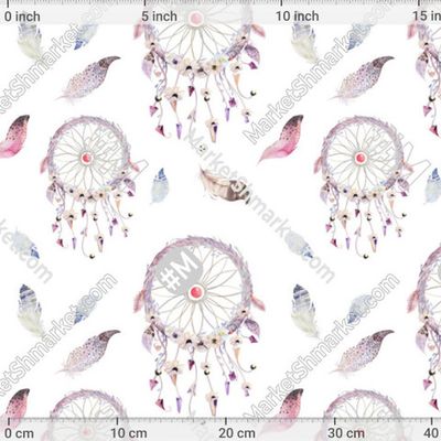 Акварель Ловец Снов на Белом Watercolor Dream Catcher White by JuliaPop 207 DPI