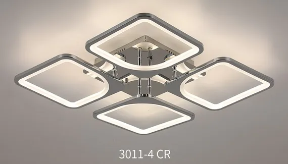 Люстра потолочная светодиодная Rilon 3011/4_CR, 128 Вт, хромированная