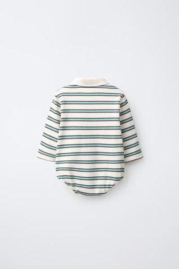 ZARA БОДИ С ВОРОТНИКОМ-ПОЛО, ЭКРЮ