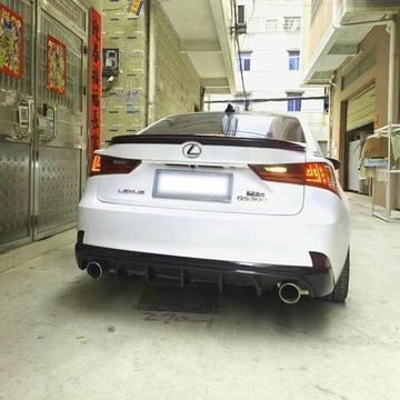 Диффузор заднего бампера Lexus IS250 / IS350 2014-2016 чёрный глянец
