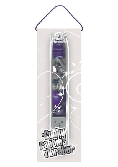 Фиолетовый Hi-tech вибратор Funky Rabbit Dark Purple - 22 см.