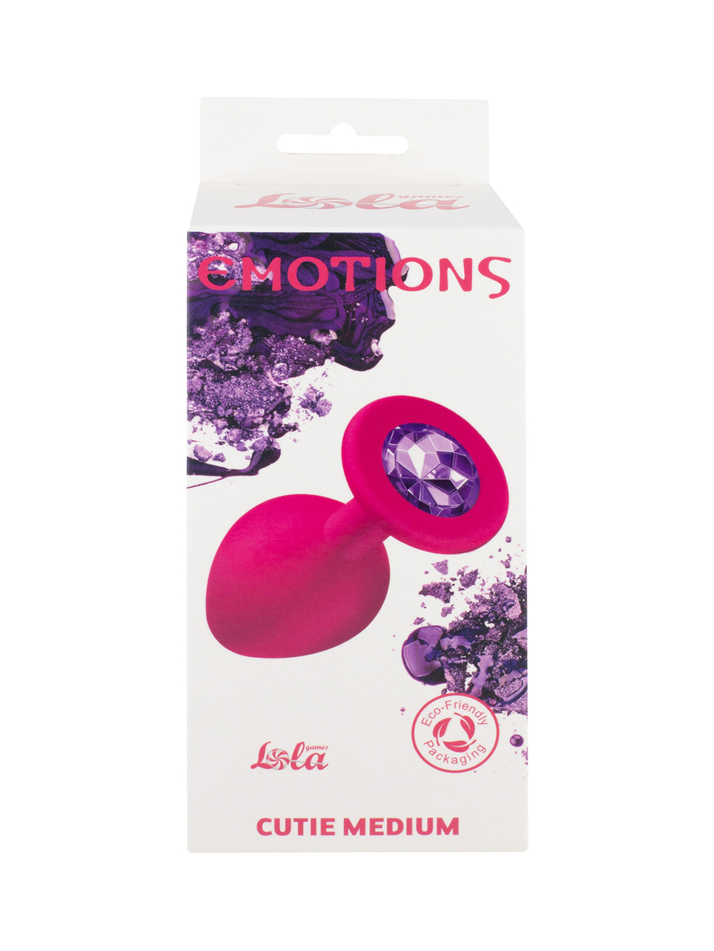 Анальная пробка Emotions Cutie Medium Pink dark purple crystal 4012-02Lola