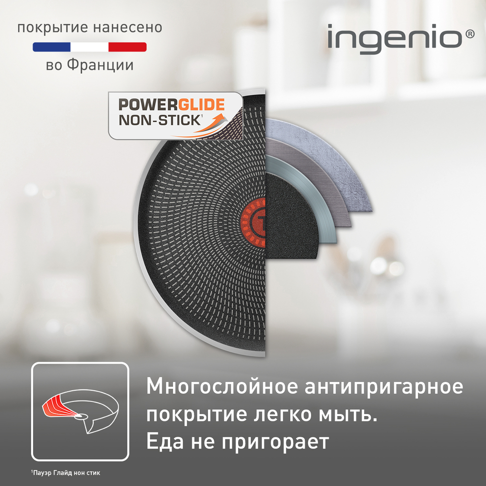 Набор сковород Tefal Ingenio RED 5 3 предмета 24/28 см 04175820