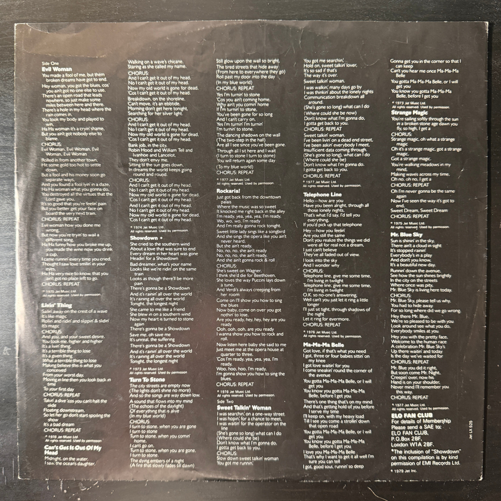 ELO - ELO's Greatest Hits (Голландия 1987г.)