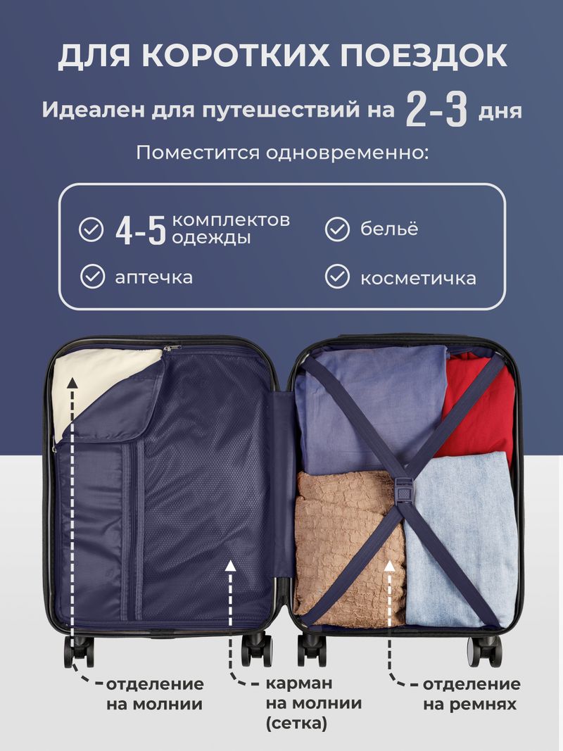 Набор S/M ручная кладь и средний Серебристый
