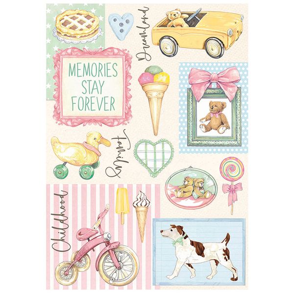 Бумага рисовая Stamperia DayDream accessories, 28 г/м², 21х29.7 см (А4), 1 лист