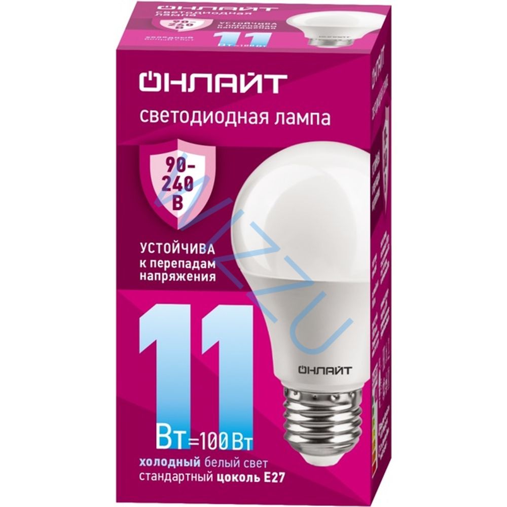 Лампа ОНЛАЙТ OLL-A55-11-230-65K-E27 PRO 90-240 В