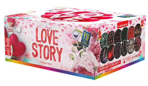 Салютная установка "LOVE STORY" (103/0,8; 1; 1,2) JF CV20/25/30-103