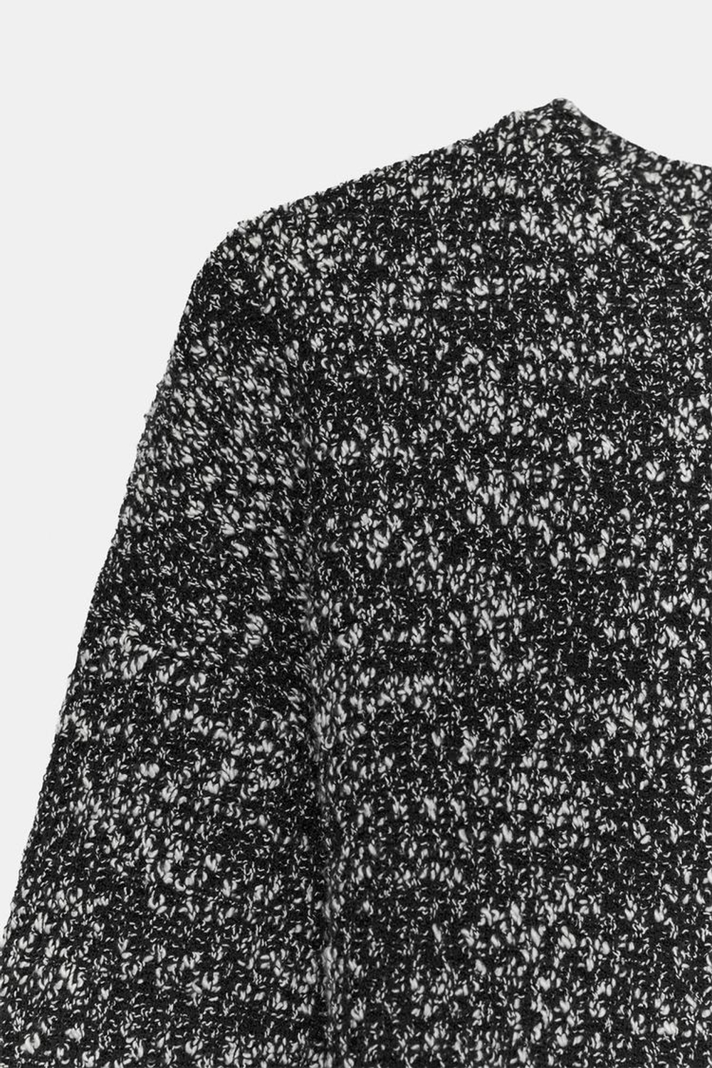 ZARA ТОП БУКЛЕ, БЕЛЫЙ/ЧЕРНЫЙ