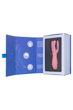 Вибростимулятор Satisfyer Threesome 3, силикон, розовый, 14 см